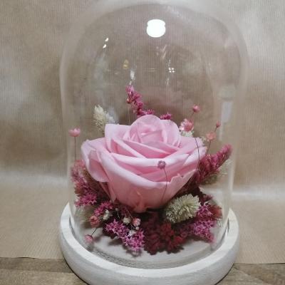 Rose éternelle et fleurs séchées